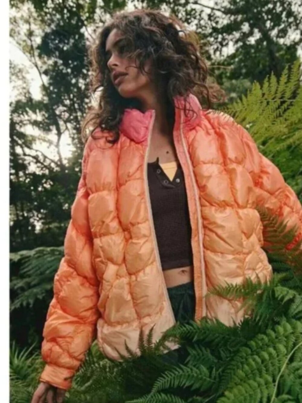 NWOT Free People Scrunchy Glossy Pippa Packable Puffer Jacket Ombre XS
